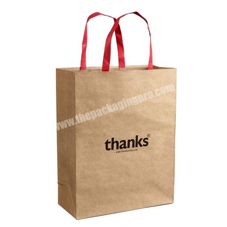 Eco Friendly Recyclable Brown Paper Carrier Bags with Flat Handle