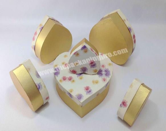 Eco friendly recyclable custom printed heart shaped Xmas gift set packaging box