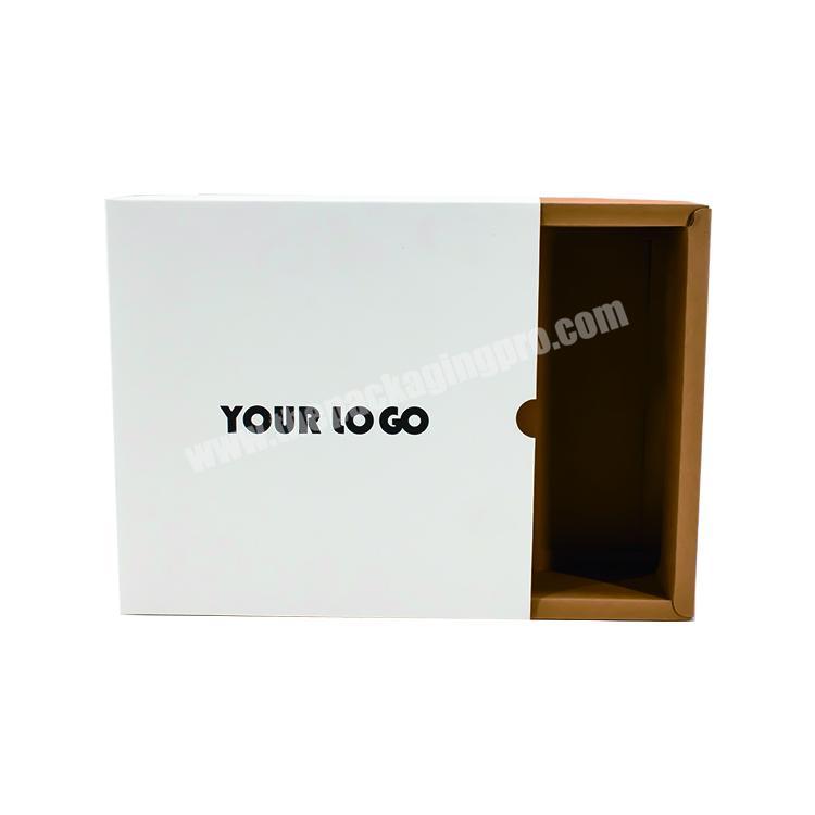 Eco-friendly recyclable customized small kraft corrugated gift packaging drawer box for clothing