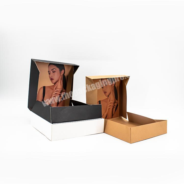 Eco friendly recyclable square kraft shipping boxes custom logo for work home packaging