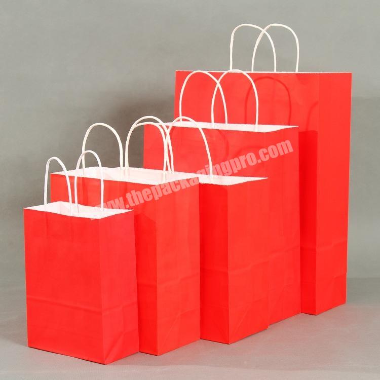 eco friendly red recyclable  boutique paper shopping bags with logo