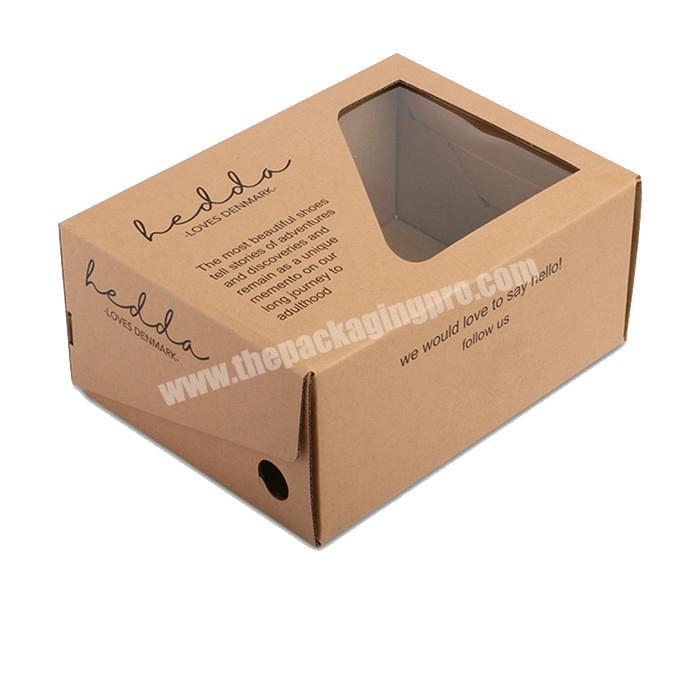 Eco Friendly Shoe Corrugated Packaging Box With Transparent Window