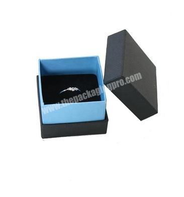 eco new design customized logo luxury vintage premium black small square paper cardboard ring  jewelry set gift packaging box