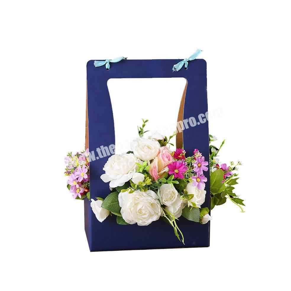 Economic gable folding flat corrugated paper flowers delivery boxes flower carton box