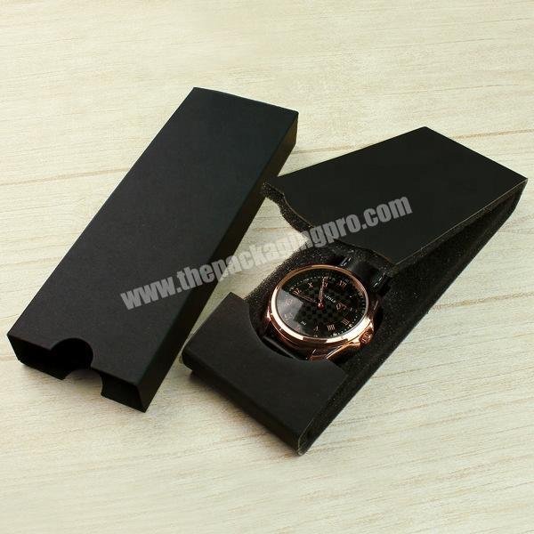 Elegant black cardboard paper gift box luxury watch box packaging