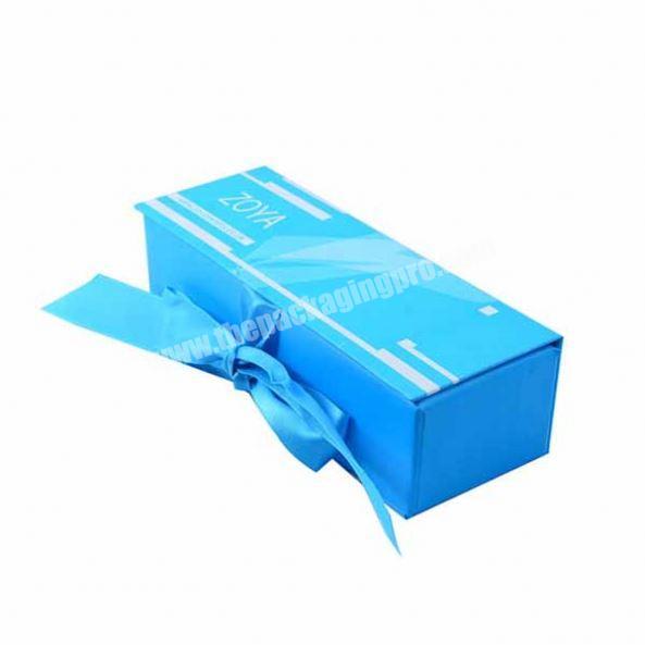 Elegant book shape printed packaging box with ribbon