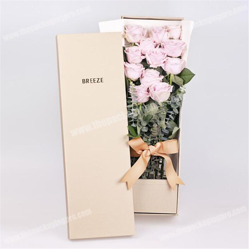Elegant cardboard packaging long stem rose flower box