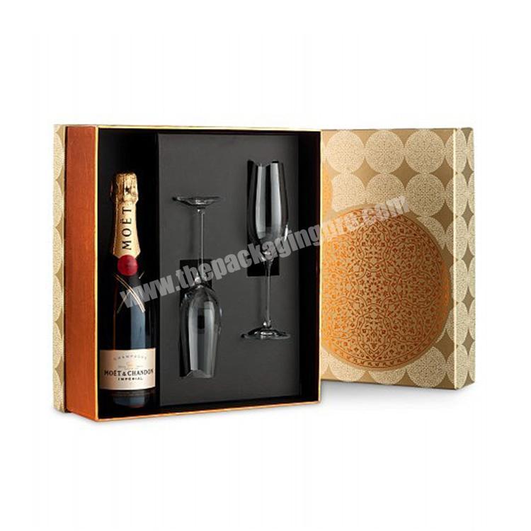 Elegant Custom Logo Red Wine Gift Box