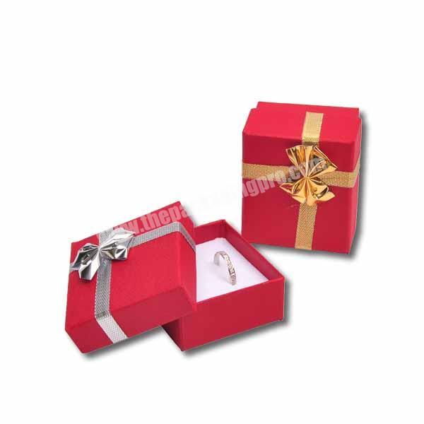 Elegant custom logo small paper wedding ring box