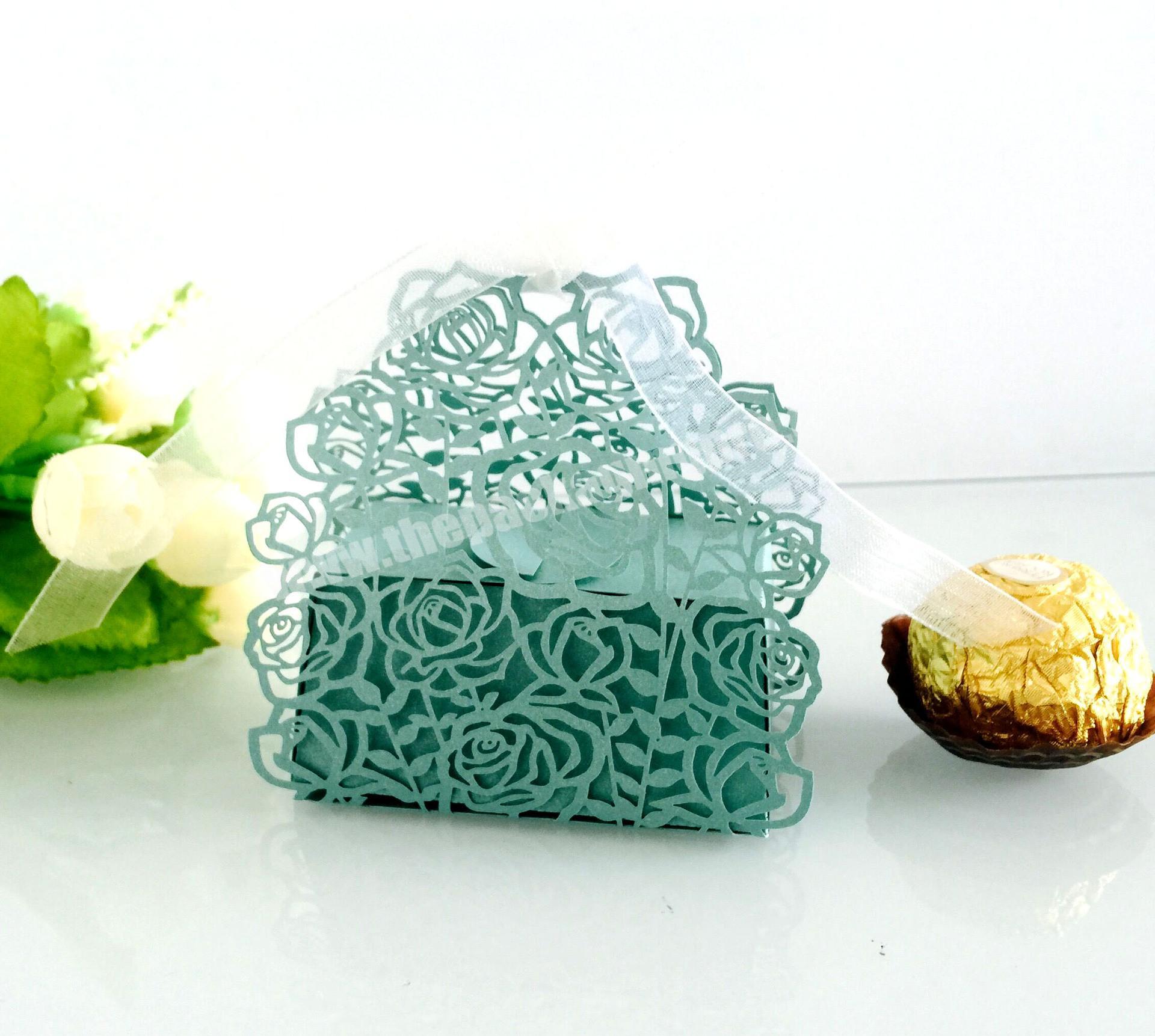 Elegant environmentally friendly universal hollow custom wedding guest gift box