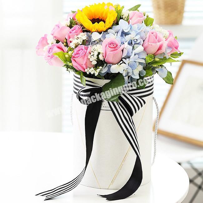 Elegant Fancy Custom Logo Round Shipping Hat Box For Flower Packaging