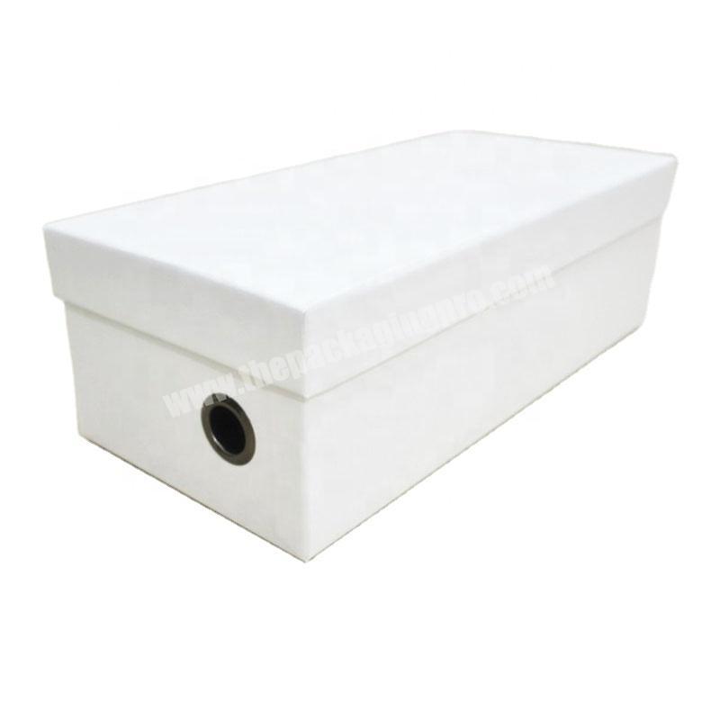 Elegant High-End Custom Square White Bow Tie Gift Box  Paper Cardboard Shoes Packaging Boxes