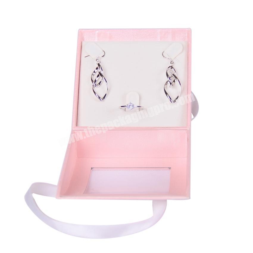 Elegant pink cardboard cotton filled earring jewelry boxes wholesale