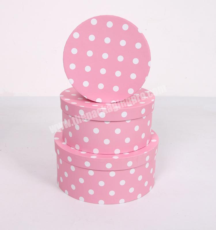 Elegant Round  Flower Packing  Gift Boxes Set Of 3pcs With Lid