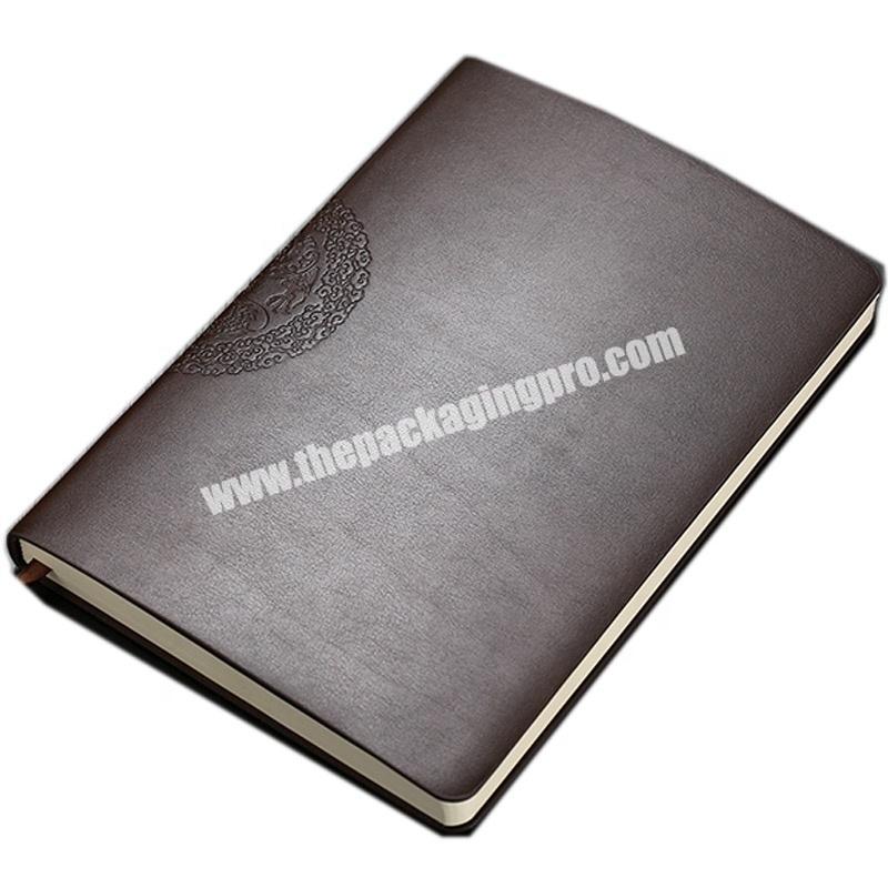 Embossed Logo Travelers Pu Leather Cover Notebooks A5 Soft Genuine Leather Bound Notebook Personalized Vintage Business Planner