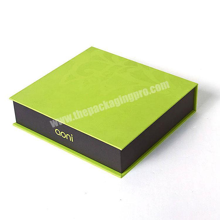 Embossed logo with folding insert book shaped gift box for package