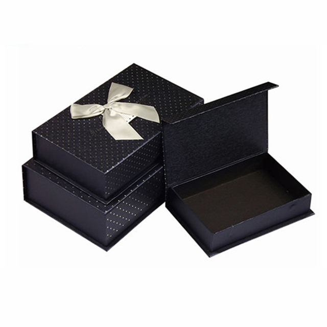 Empty cardboard black gift boxes wholesale