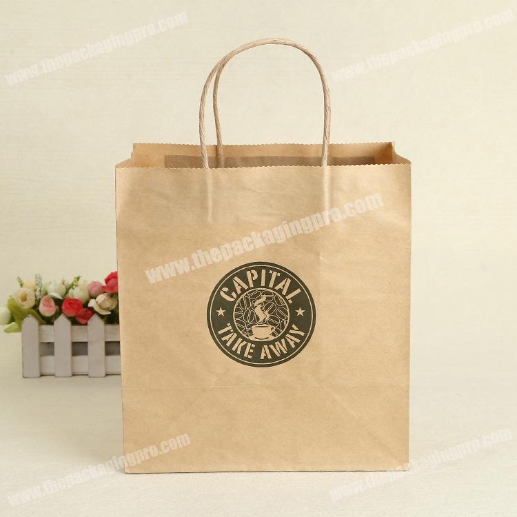 Environment-friendly advertising portable packaging bag custom coffee gift shopping paper bag