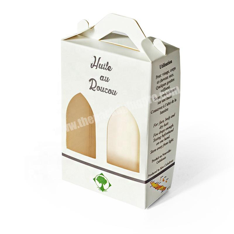 Essential oil packaging die cut house shaped gable box with windows