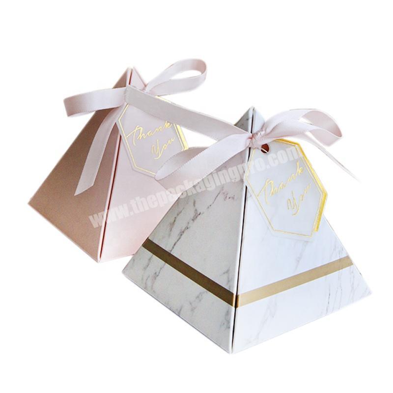 Europe Triangular Pyramid Style Candy Box Wedding Favors Party Supplies Paper Gift Boxes