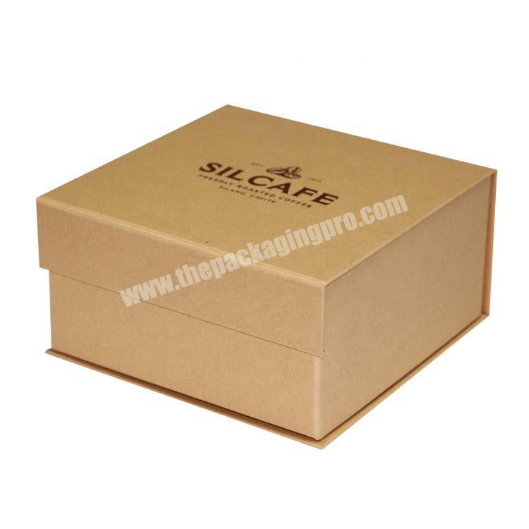Excellent quality custom printed luxury magnetic brown kraft foldable gift boxes packaging