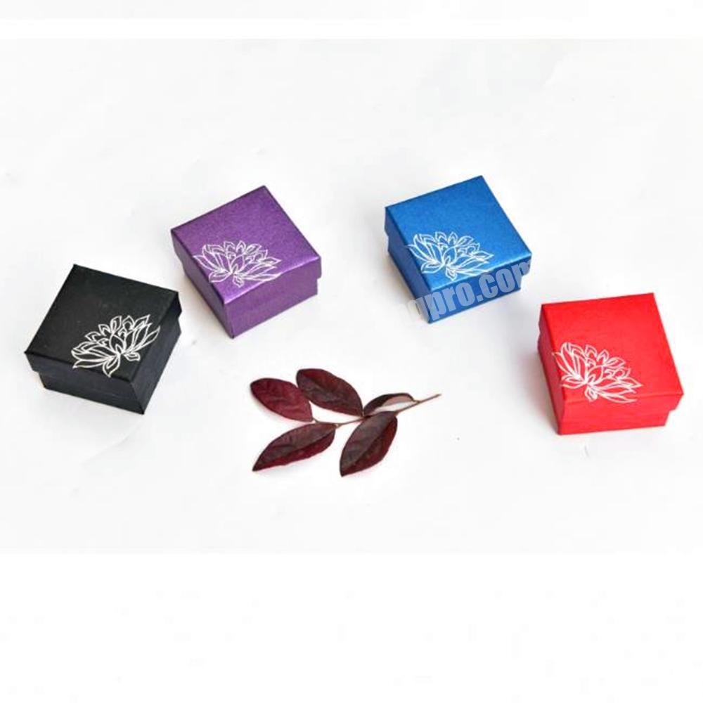Exquisite Bronzing Gift Box Flowers Painting Square Shape Jewelry Boxes Bag Ring Case Display Packing Wholesales