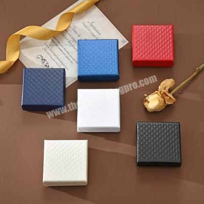 Exquisite diamond pattern jewelry box gift box customized earrings necklace ring box can be printed with LOGO