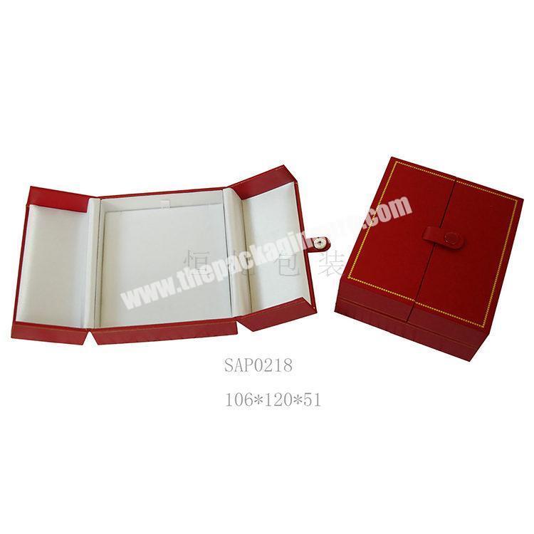 Exquisite luxury customizable red multi-size women's jewelry box with buttons customised jewelry box