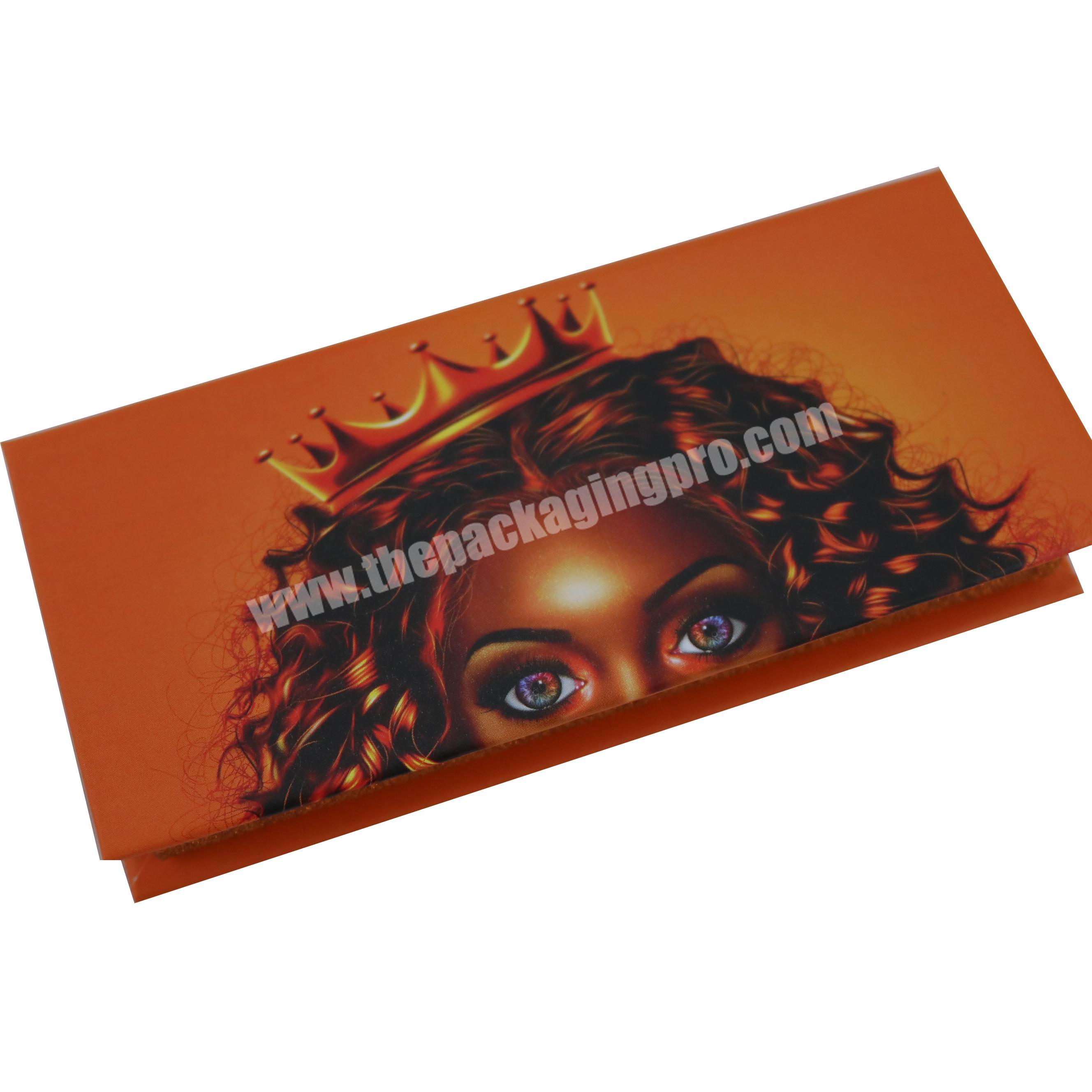Eyelash organizer box blue Hot stamping paper cosmetic set boxes packaging for eye lashes