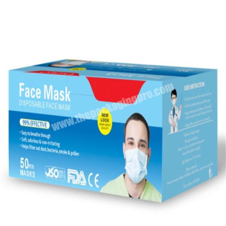 face mask 50 per box face mask packing box surgical face mask box
