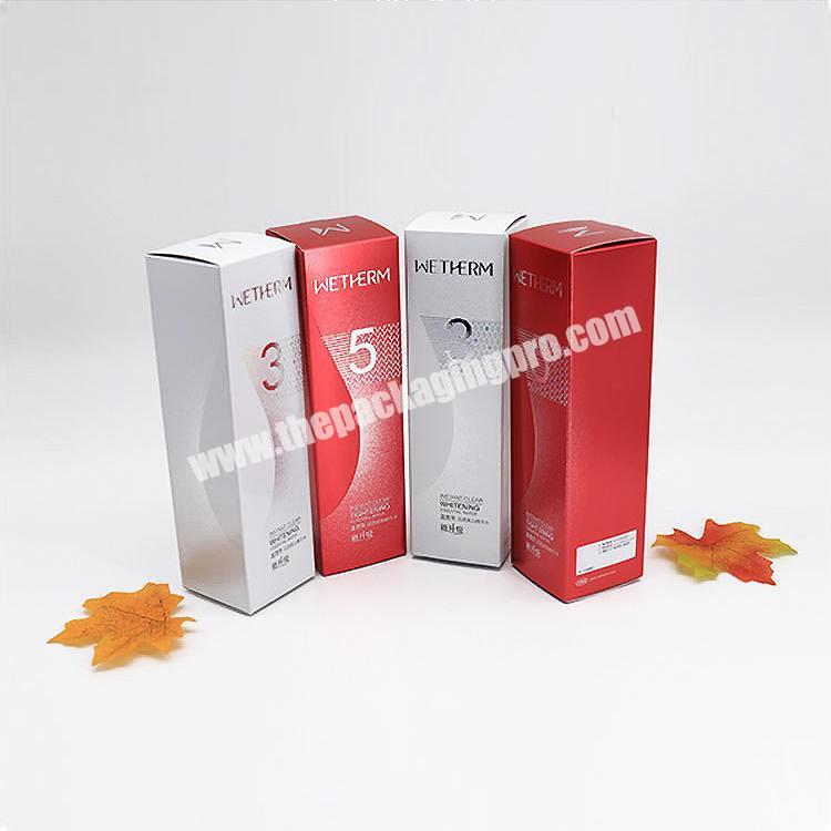 facial cleanser package silver foil card paper boxes