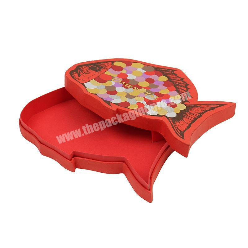Factory Christmas Fish Shape Gift Box Packaging Cardboard Paper Special Shape Box