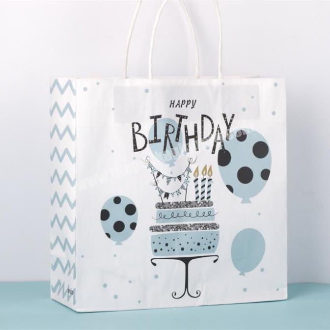 Factory competitive price logo printing acceptable eco friendly custom logo birthday bag paper