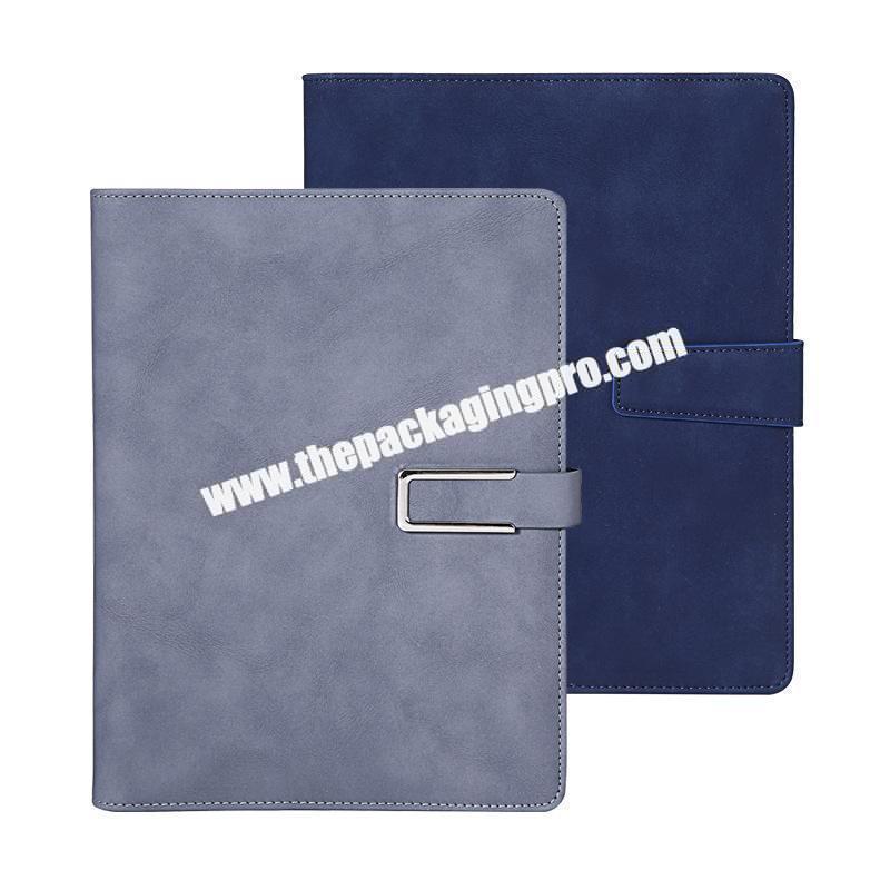 Factory Custom A5 Blank Cover Leather Magnetic Notebook Embossed Logo Luxury Journals 6 Ring Binding Hard Cover Notebooks Agenda