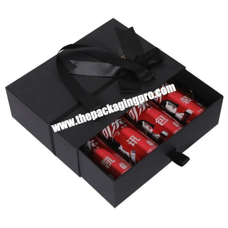 Factory Custom Black Cardboard Drawer Box Gift Packing Boxes Package For Cosmetic Perfumes Large Drawer Style Display Box