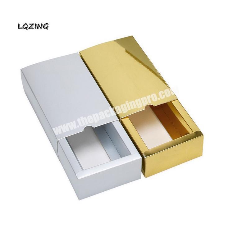 Factory custom drawer organizer storage box sliding drawer boxes  printing gold logo
