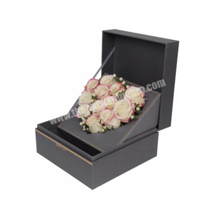 Factory custom hand crafted paper foldable flower gift box