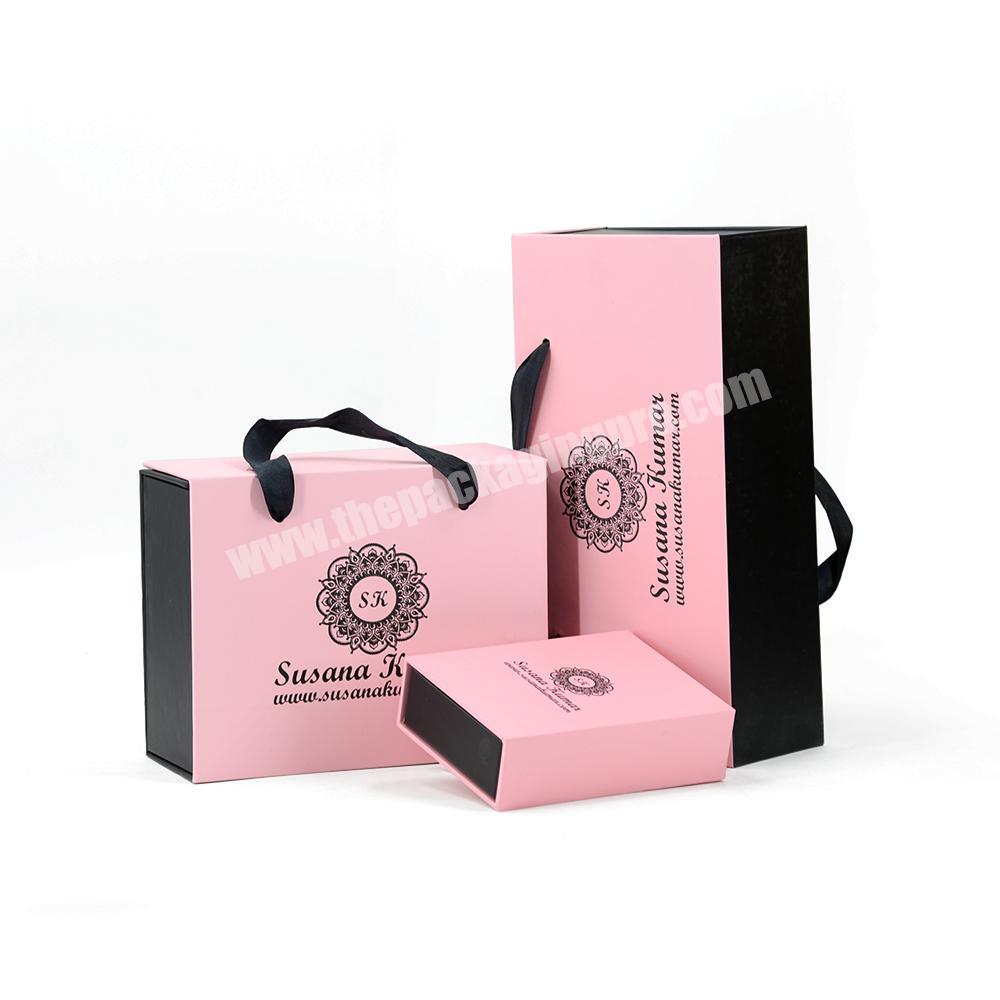 Factory  custom luxury paper boxes  flip top box with handle and  logo printing