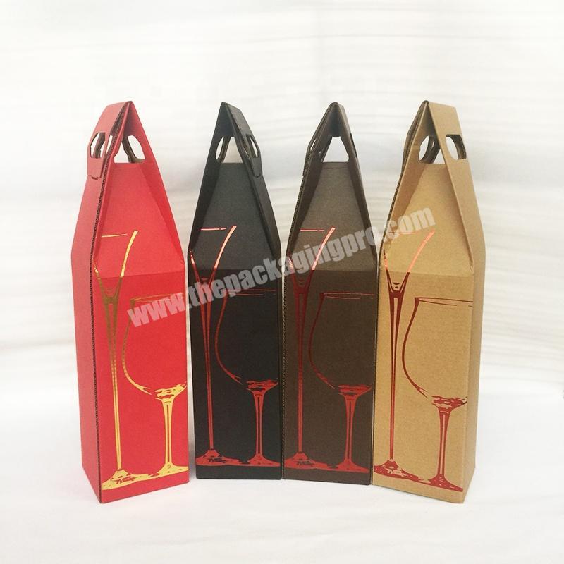 Factory Custom Paper Carrier Wine Packing One Bottle Wine Paper Bag With Logo