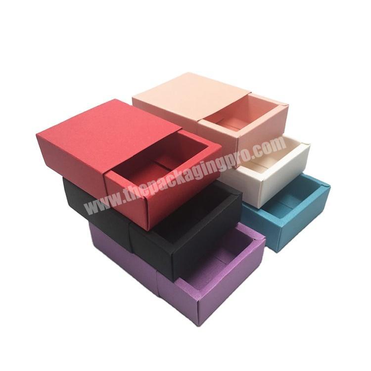 Factory customized hot selling multi-color kraft paper drawer packaging craft gift box