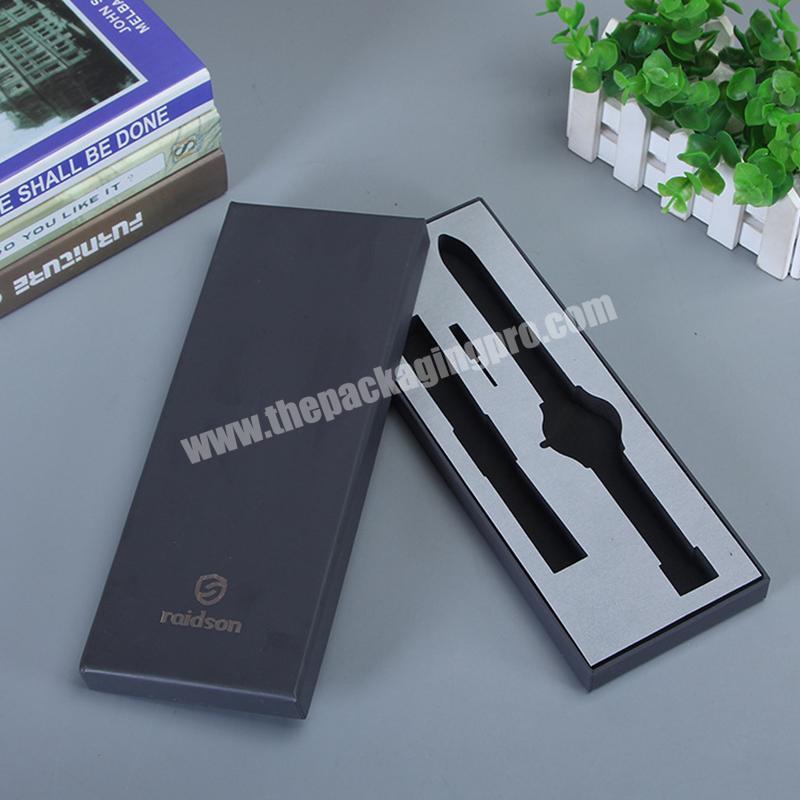 Factory Customized Pen packaging paper box Black color luxury paper packaging with EVA insert