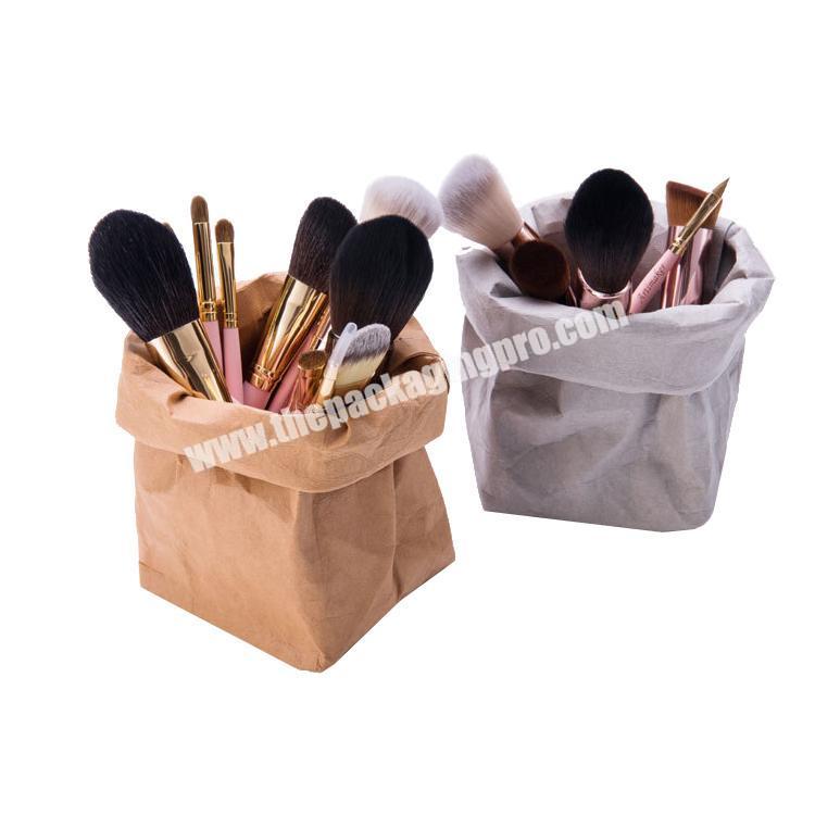Factory Direct Sale Waterproof Durable  Washable Eco-friendly Kraft Paper Bag Storage Bag For Flowers And Cosmetics