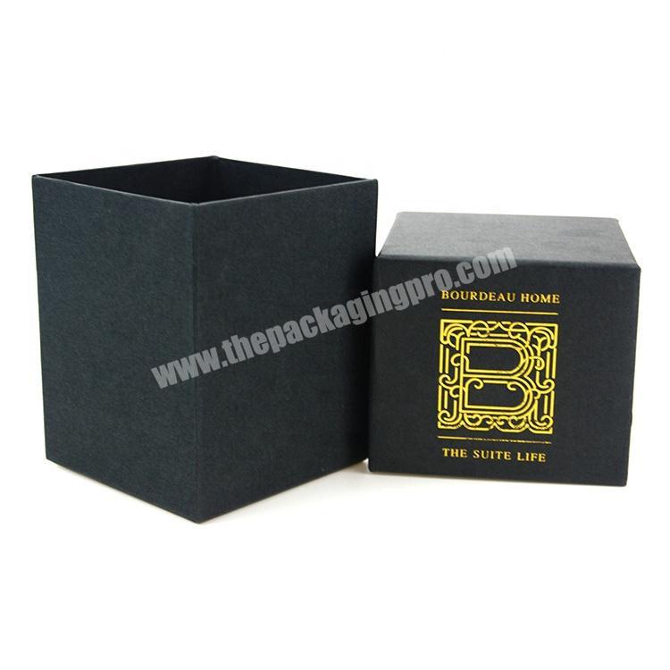 Factory Direct Selling Candle Cardboard Box Black Color Templates for Paper Folding Boxes