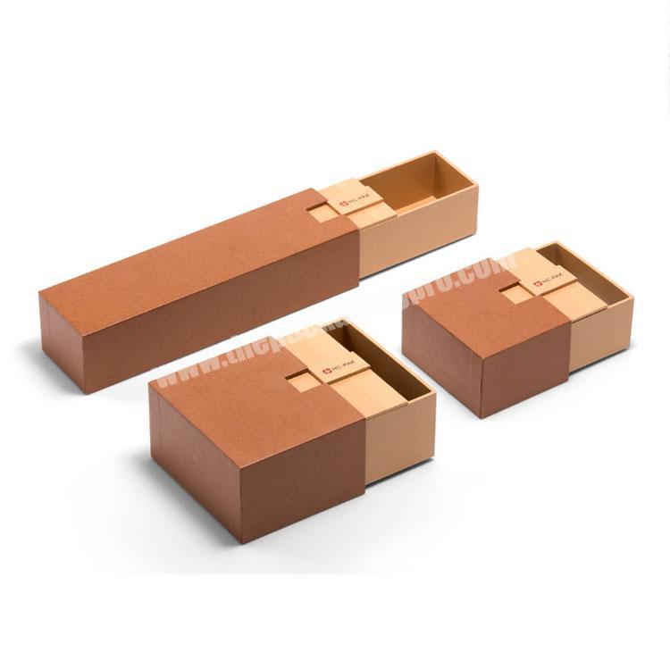 factory directly kraft paper drawer style jewellery paper box