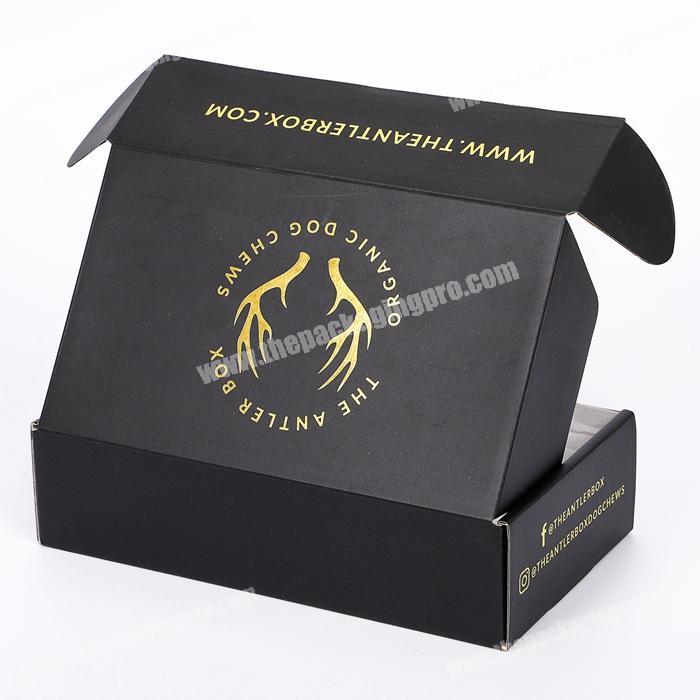 Factory Directsale Black Corrugated Delivery Box Custom Cardboard Box with Logo Printing