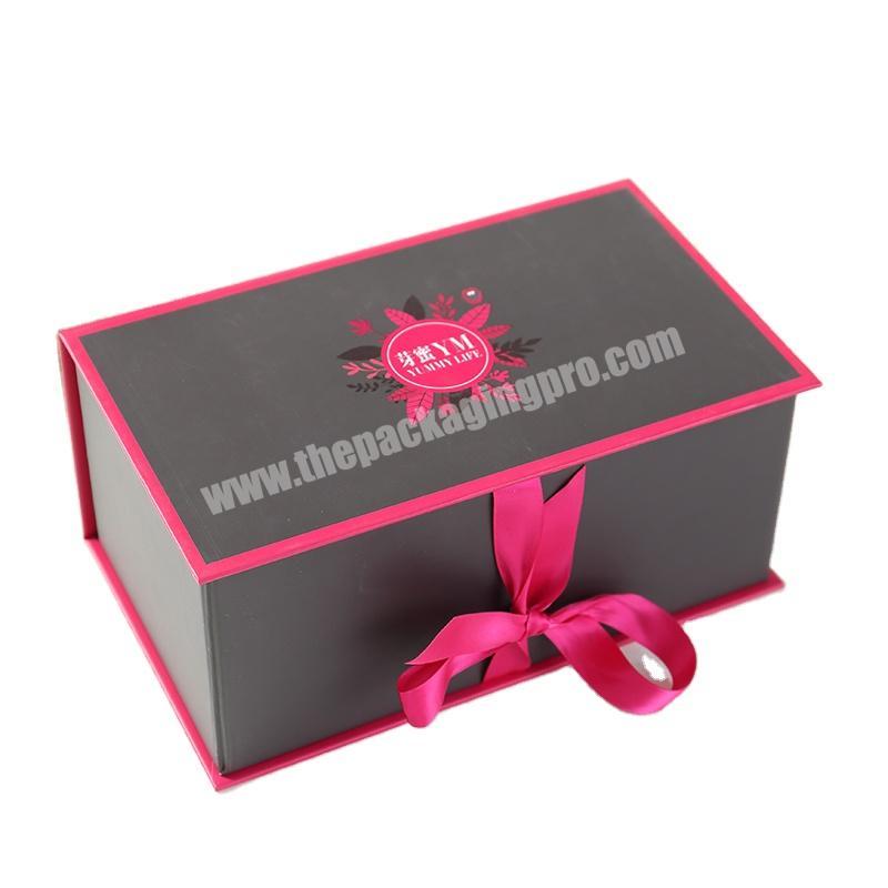 factory fashion with silk ribbon  paper box rigid handmade special paper packaging  box for christmas gift