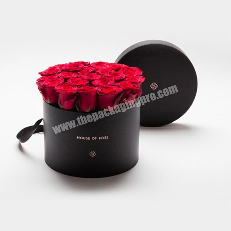 factory high quality custom black paper flower box luxury