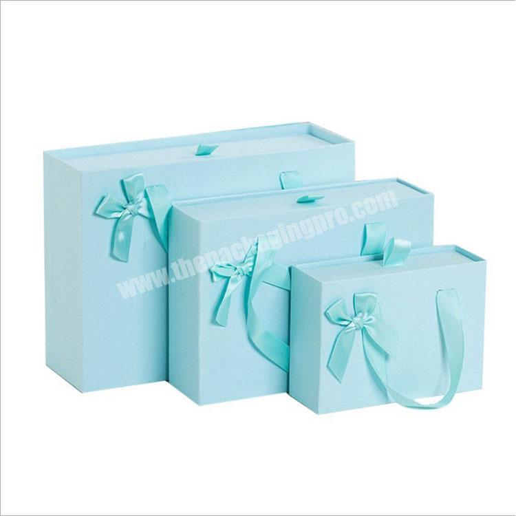 factory high quality drawer paper gift box luxury with ribbon