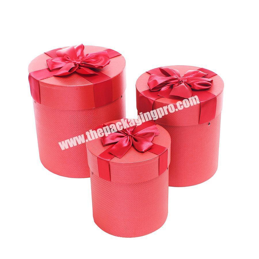 Factory hot sale Christmas pink rose round gift box