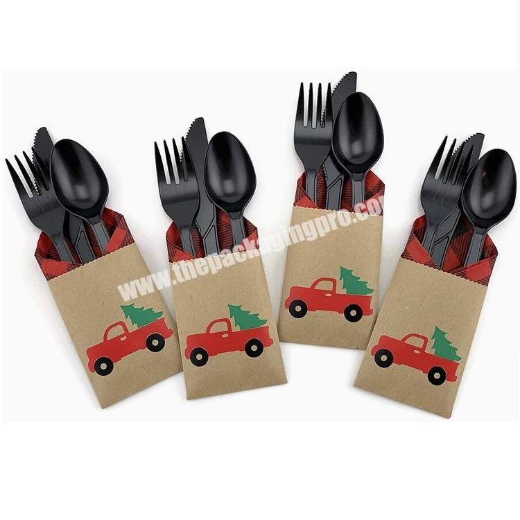 Factory hot sale spoon kraft paper bag with logo